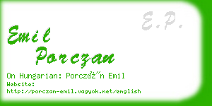 emil porczan business card